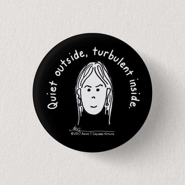 Turbulenter kleiner schwarzer Knopf Button (Vorderseite)