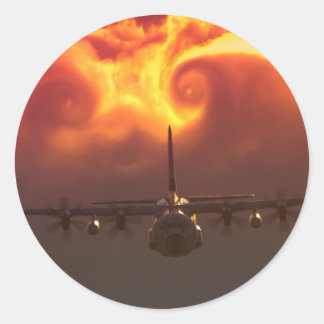 Turbulenz C-130 Runder Aufkleber
