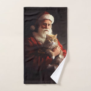 Turc Angora Chat Santa Claus Festif Noël