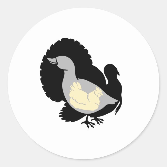 Turducken Runder Aufkleber (Vorderseite)