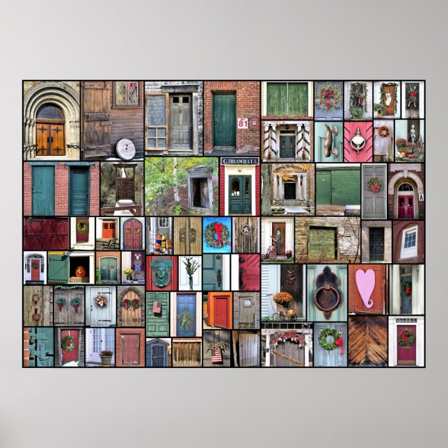 Türen Collage 28 x 20 Poster (Vorne)