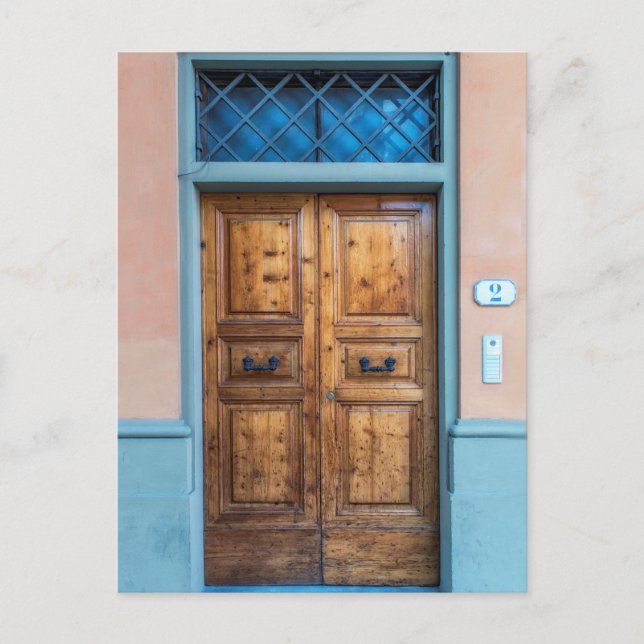 Türen von Florenz Italien | Große Holztüren - Foto Postkarte (Vorderseite)