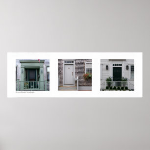 Türen von Nantucket, Massachusetts-Triptychon Poster