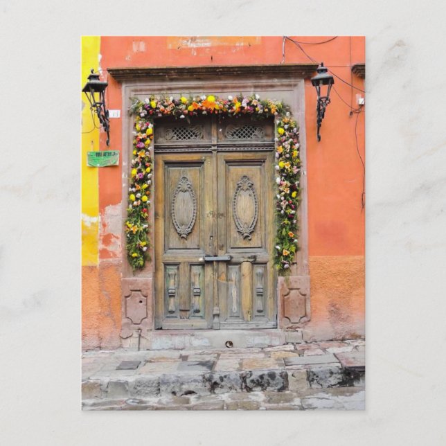 Türen von San Miguel De Allende Mexiko Historisch Postkarte (Vorderseite)