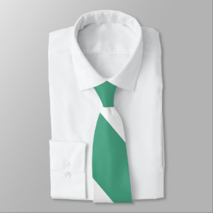 Turf Green and White Broad University Strip Krawatte