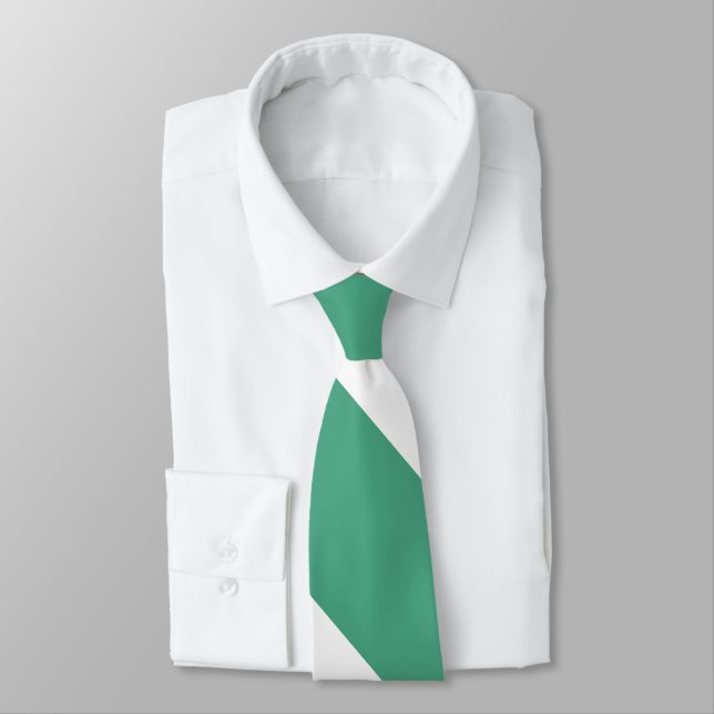 Turf Green and White Broad University Strip Krawatte (Gebunden)