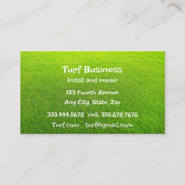 Turf Lawn Sod Farm Business Card Visitenkarte (Vorderseite)