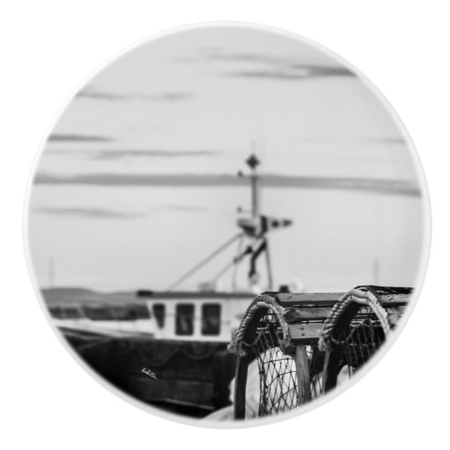 Türgriff, PhotoFischerboot Keramikknauf (Vorderseite)