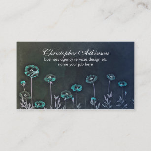 turguoise blaue stilvolle Vintage Geschäftskarten Visitenkarte