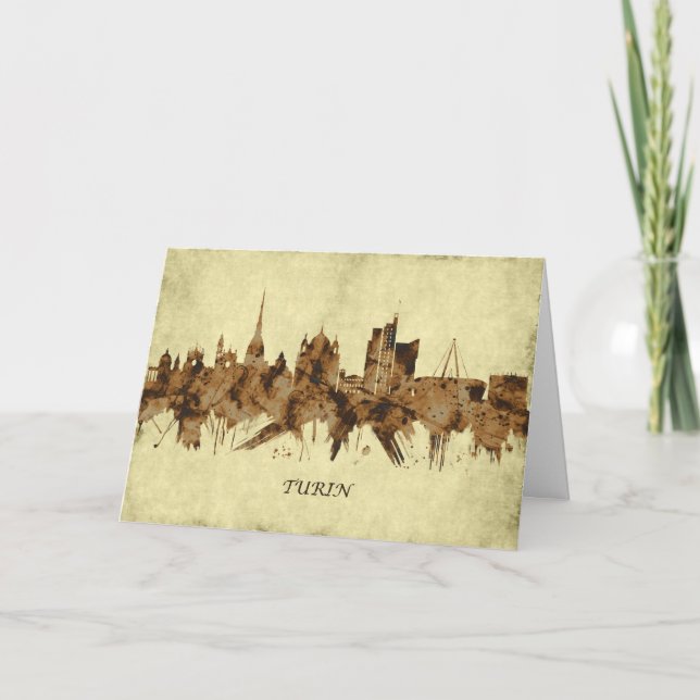 Turin Italy Cityscape Feiertagskarte (Vorderseite)