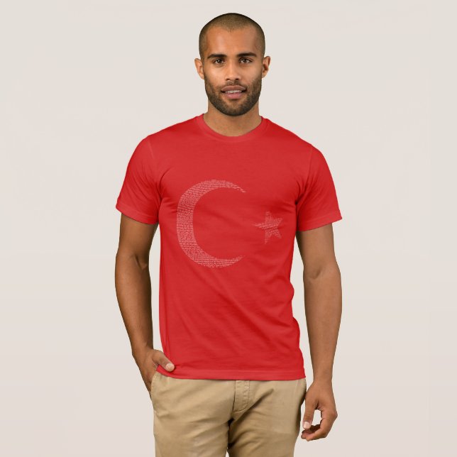 Türk Bayrağı - türkische Flagge mit T-Shirt (Vorne ganz)