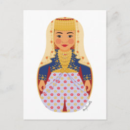 Turk Bride Matryoshka Postcard Postkarte