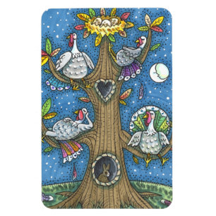 TÜRKEI-BAUM, ERNTEDANK-FUNNY GOBBLERS ROOSTING MAGNET