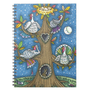 TÜRKEI-BAUM, ERNTEDANK-FUNNY GOBBLERS ROOSTING NOTIZBLOCK
