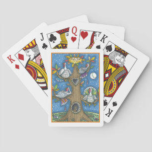 TÜRKEI-BAUM, ERNTEDANK-FUNNY GOBBLERS ROOSTING SPIELKARTEN