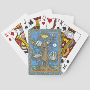 TÜRKEI-BAUM, ERNTEDANK-FUNNY GOBBLERS ROOSTING SPIELKARTEN