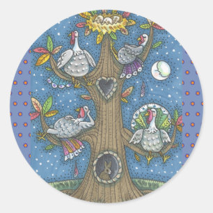 TÜRKEI-BAUM, ERNTEDANK-GOBBLERS-STICKER RUNDER AUFKLEBER