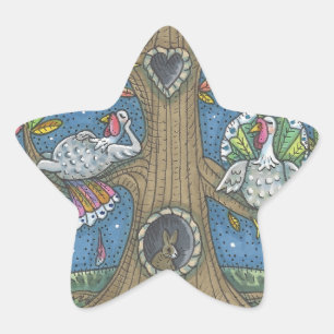 TÜRKEI-BAUM, ERNTEDANK-GOBBLERS-STICKER Stern-Aufkleber
