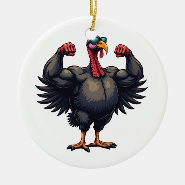 Türkei Bodybuilding Erntedank Day Gym Workout Keramik Ornament (Vorne)
