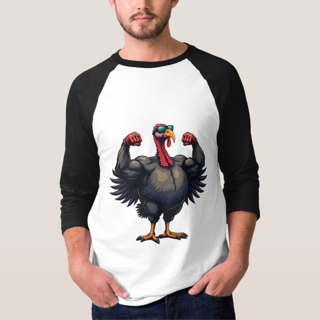 Türkei Bodybuilding Erntedank Day Gym Workout T-Shirt (Vorderseite)
