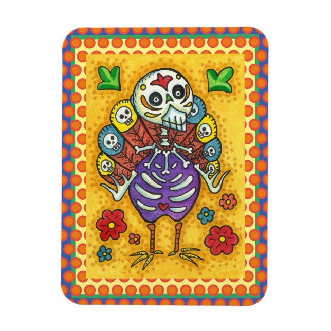 TÜRKEI-BONEN FARBFARBIG ERNTEDANK BIRD SKULL MAGNET (Vertikal)