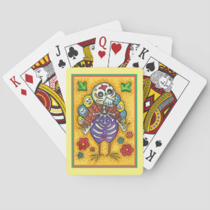 TÜRKEI-BONEN FARBFARBIG ERNTEDANK BIRD SKULL SPIELKARTEN