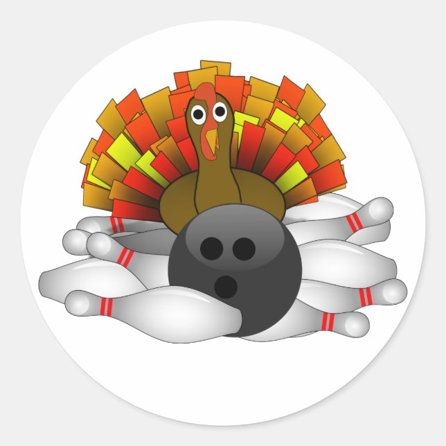 Türkei - Bowling Streik Runder Aufkleber (Vorderseite)