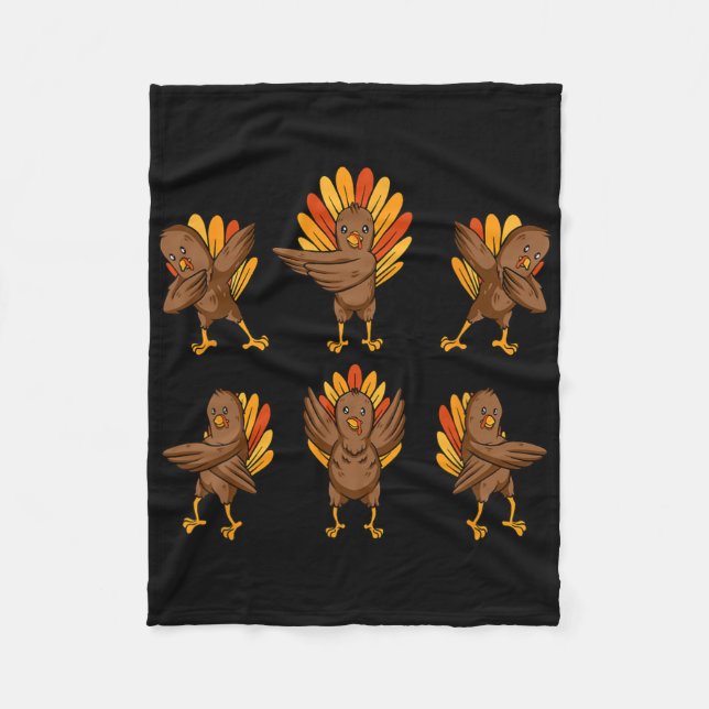 Türkei Dabbing Dancing Erntedank Day Spaß Fall A Fleecedecke (Vorderseite)