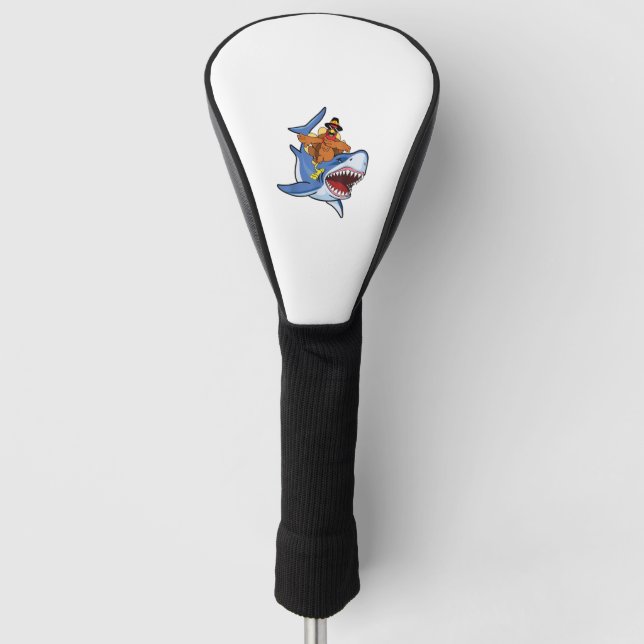 Türkei Dabbing Riding Hai Cooler Erntedank Geschen Golf Headcover (Vorderseite)