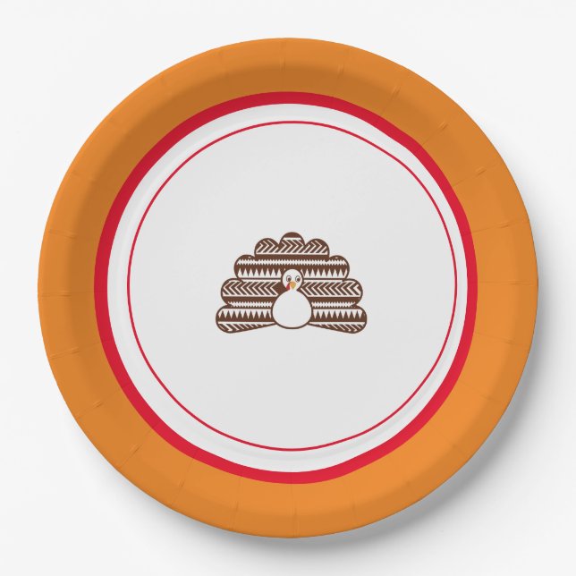 Türkei Design Erntedank Party Lieferumfang Pappteller (Vorderseite)