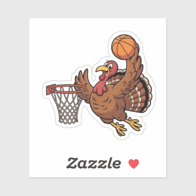 Türkei Dunking Basketball Erntedank Liebhaber Aufkleber (Blatt)
