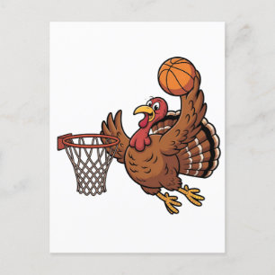 Türkei Dunking Basketball Erntedank Liebhaber Feiertagspostkarte