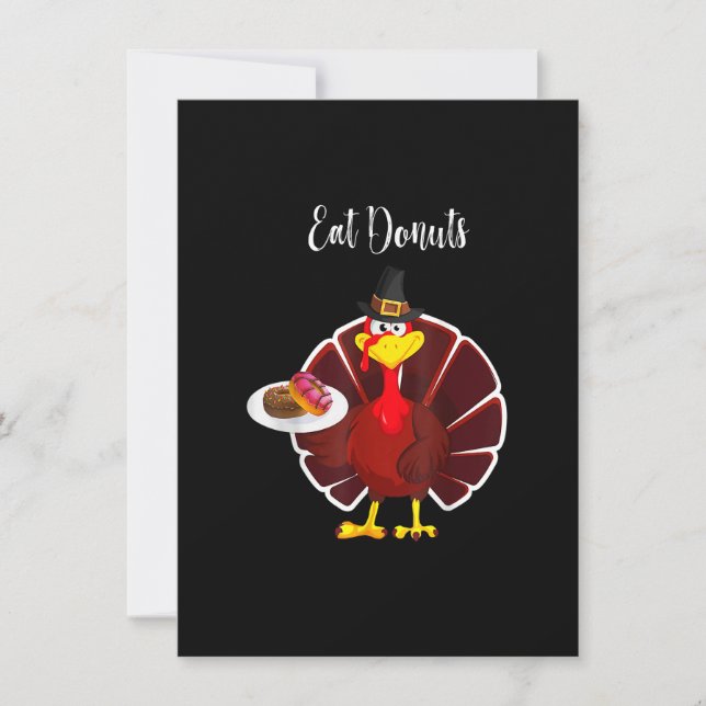 Türkei Eat Donuts Funny Mexican Sombrero Thanksgiv Einladung (Vorderseite)
