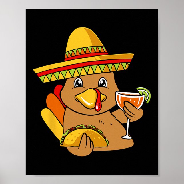 Türkei Eating Taco Erntedank Day Mexiko Food F Poster (Vorne)