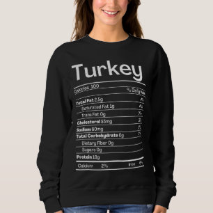 Türkei Ernährung Fakten Funny Nutrition Thanksgivi Sweatshirt
