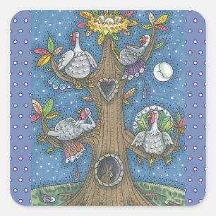 TÜRKEI, ERNTEDANK GOBBLERS STICKERS Square