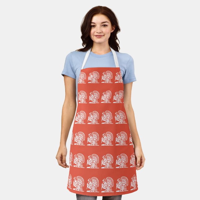 Türkei Erntedank Orange All-over Print Schürze (Getragen)