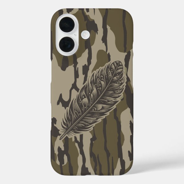Türkei Feather Bottomland Camouflage Forest Camouf iPhone 16 Hülle (Rückseite)