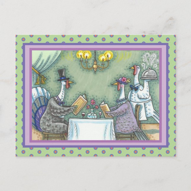 TÜRKEI, FEINSESSEN, ERNTEDANK BIRD SPASS POSTKARTE (Vorderseite)