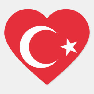Türkei-Flag-Heftsticker Herz-Aufkleber