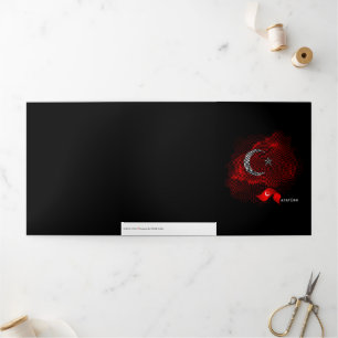 Türkei-Flagge Dreifach Gefaltete Karte