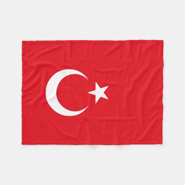 Türkei-Flagge Fleecedecke (Vorderseite (Horizontal))
