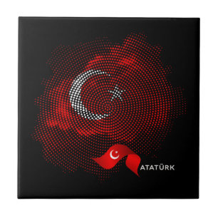 Türkei-Flagge Fliese