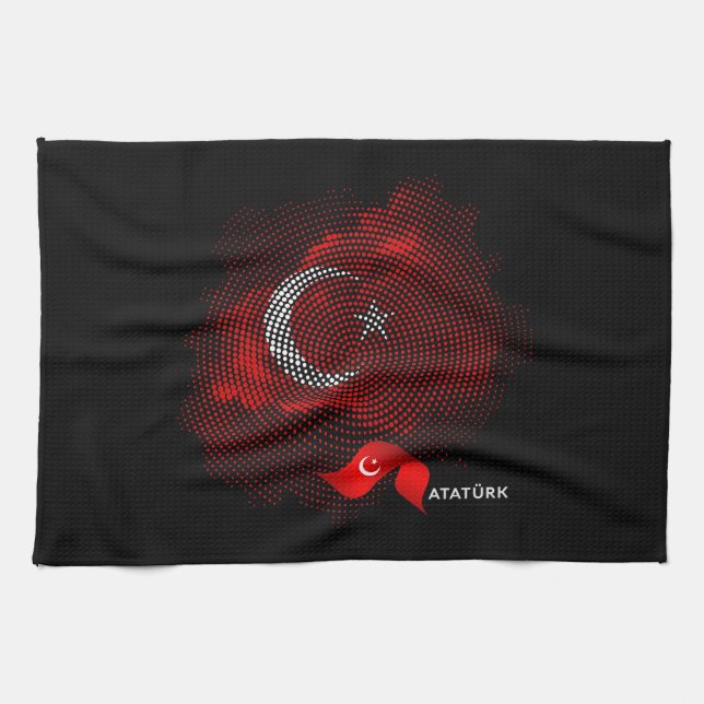 Türkei-Flagge Geschirrtuch (Horizontal)