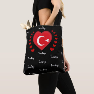 Türkei Flagge & Herz, türkische Flagge / Sport Tasche
