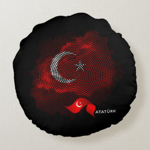 Türkei-Flagge Rundes Kissen