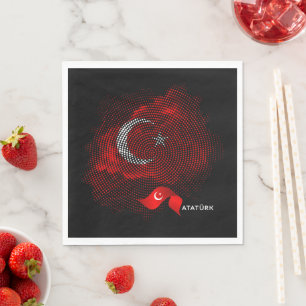 Türkei-Flagge Serviette