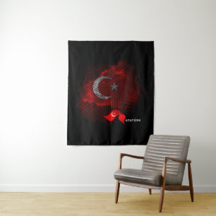 Türkei-Flagge Wandteppich