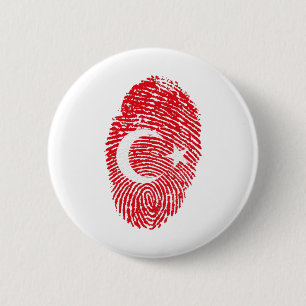 Türkei Flaggen-Fingerabdruck Land-Kennziffer Button