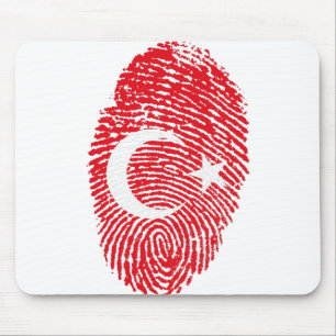 Türkei Flaggen-Fingerabdruck Land-Kennziffer Mousepad